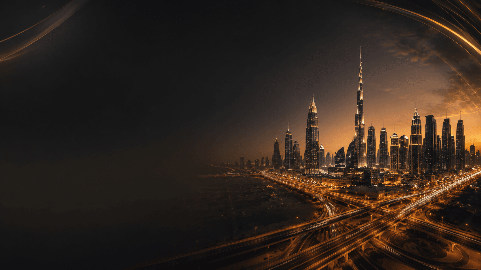 Dubai skyline at night