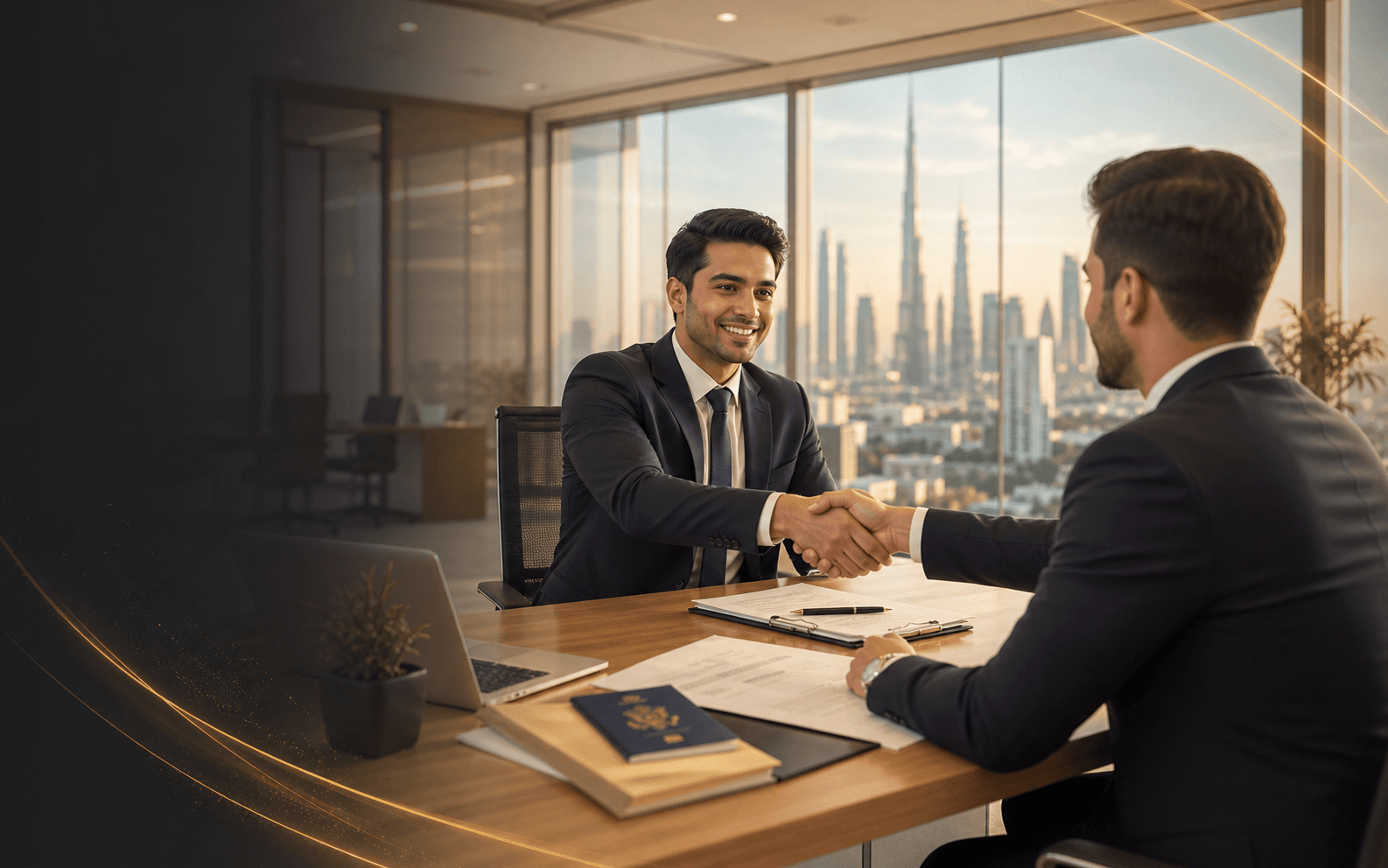 Professional work visa interview and job offer meeting