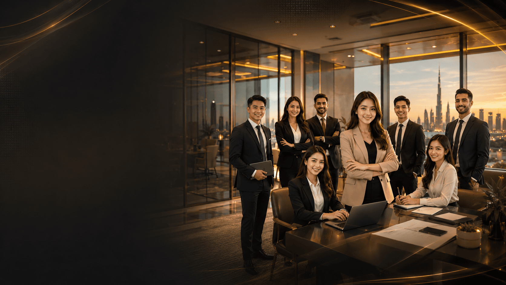 Madaar Al Falak consultants team in a Dubai office